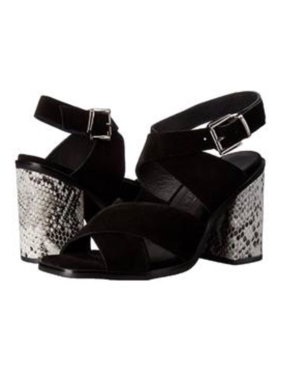 Revolve Sol Sana Whitney Snake Print Block Heel Sandals